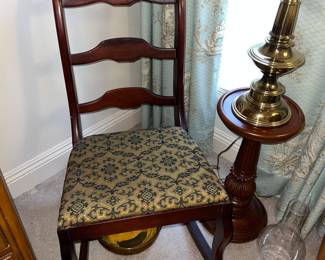 Mid 20th Century Vintage Statesville Chair Company Cherry Ladderback Rocking Chair
