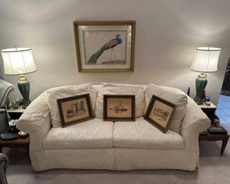 The SouthernLiving Collection Lexington Furnishings Floral Patterned Cream colored Sofa