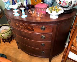 Traditional federal design vintage demilune half round chest