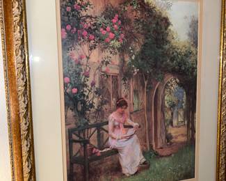 “Lady Reading in Garden” Framed Print by William Affleck
