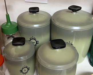 4 pc 1970’s Westbend Midcentury Canister set