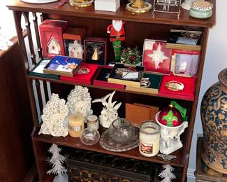 Vintage Solid wood bookcase, Christmas Decor