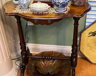 Antique solid wood side table