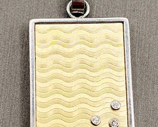 Gent's gold, steel & Diamond pendant 