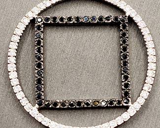 Vintage pave CZ sterling silver pendant 