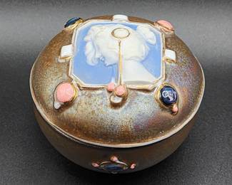 Antique porcelain dresser box