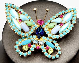 Vintage rhinestone butterfly pin