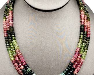 Tourmaline beads with 14k gold clasp 