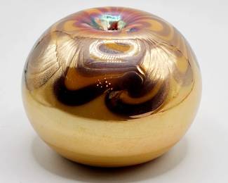 Aurene art glass paperweight 