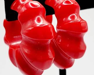 Red Bakelite earrings 