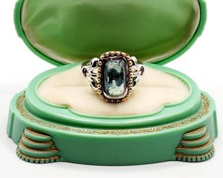 14k & sterling silver topaz ring 