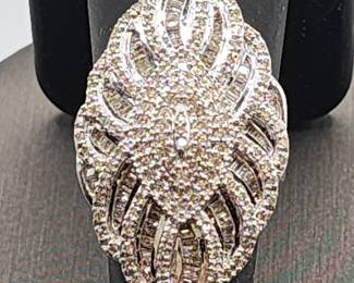 Very large diamond cluster ring!!!