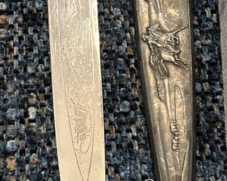 Ornate Brazil Elmo Gaucho cowboy bull knife with sheath