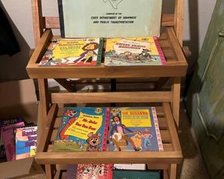 vintage folding wooden rack