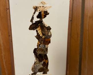 Vintage signed African butterfly art