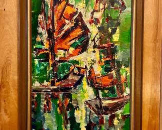 Hsiao-Hsia Tsai Hobbs oil painting early 1960’s SOLD!