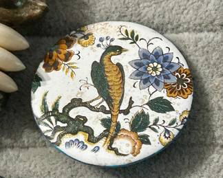 enamel peacock brooch