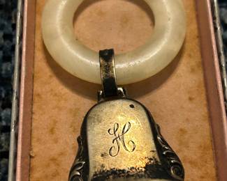 Sterling baby rattle in box