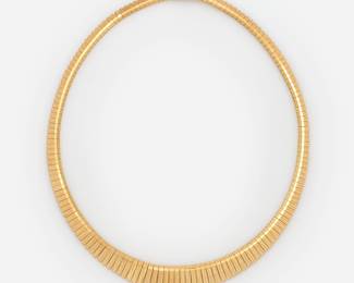 197.  18k Italian Designer Goddess Graduated Link Necklace from Vicenza
