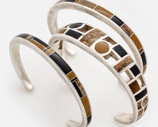 143. Navajo David Rosales + Charles Willie SuperSmith 3 Cuffs Stack 