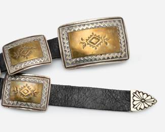 149. Concho Belt Two-Tone Diamond Stampwork