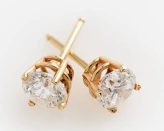 106.  14k Diamond Stud Earrings, 1.5 ctw.