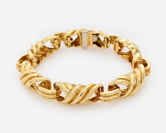 20. 18k Henry Dunay Sculptured Link Bracelet