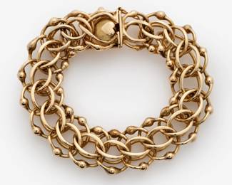 96. 14kt Bracelet w/ Open Interlocking Circle Design