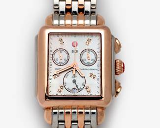 176. Michele Deco Chronograph Watch w/Diamond Accents