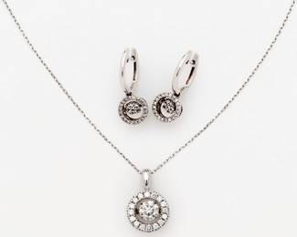 167. 10k 'Unstoppable Love ' Swiveling Diamond Necklace + Earrings by Kay Jewelers