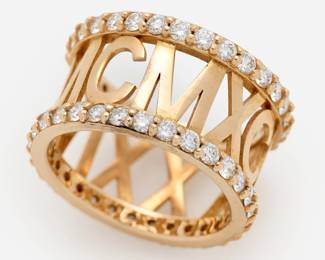 12. 14k Roman Numeral Diamond Ring, 2.03 ctw.