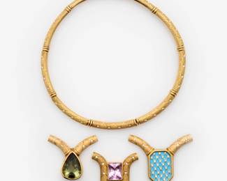 37. Ruven Perelman 18k Convertible Diamond Necklace w/Interchangeable Pendants 