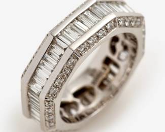 156. 14k Octagonal Shaped Diamond Band by Sonia B, 3.50 ctw