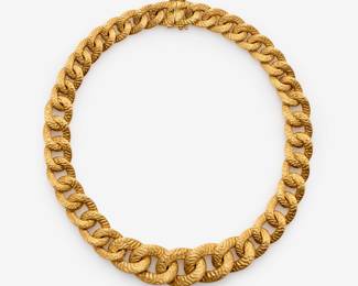 101. 18k Chiampesan Double Sided Graduated Link Necklace