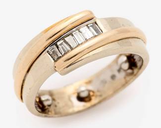 225.  14k Two-Tone Diamond Ring Band