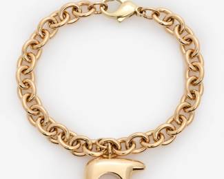 89. 14k 'Mama Bear' Link Charm Bracelet by The Golden Bear, Vail Co.