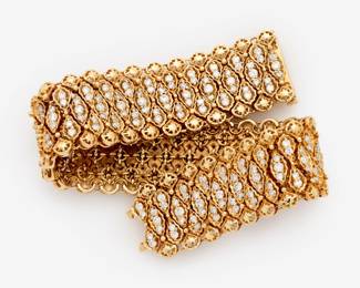 34. 14k Wide Diamond Bracelet by Sonia B. 5.75 ctw.
