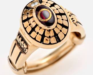 232. 10k Class Ring, Diamond + Ruby, MAST Highschool 