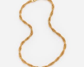 201.  18k Italian Double Twist Chain Necklace, 24" long, 49.5 dwt.
