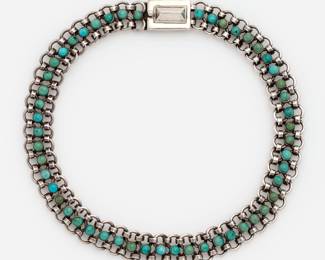 138. Hector Aguilar Mexican Sterling Turquoise Necklace