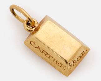 5. Cartier 18k Ingot 1/8 oz. Gold Bar Pendant / Charm