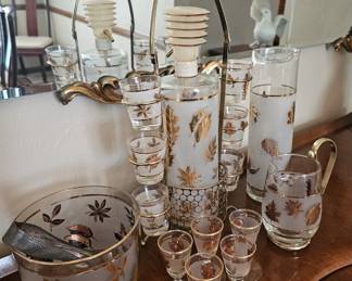 Libbey Glass Mid Century Frosted Gold