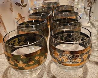 Mid Century Cera Gold Leaf Tumblers