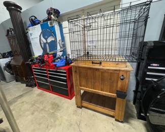 Dog Crate, Beverage Cooler. Craftsman Tool Chest and Fans Orlando Estate Auction