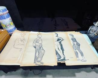 Signed E.de K Drawings Orlando Estate Auction
