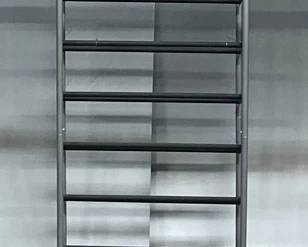 Storage Rack Converted Into Fishing Pole Holder, Approx 62" x 87", Each Shelf Can Hold Approx 6 Rods, Custom Made And Attached Wood Rack Holds 41, Rack Can Hold Approx 100 Total Rods