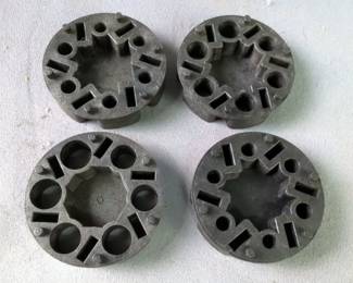 Double Disk Auto Disk Powder Measurers, Qty 4, Marked A,A,C, And D