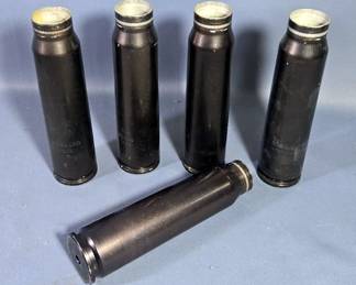 30mm Empty Artillery Shells, Approx 7" Long, Qty 5
