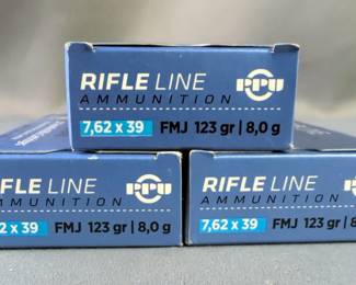 PPU Rifle Line 7.62x39 Ammo, Approx 60 Rds, Local Pickup Only