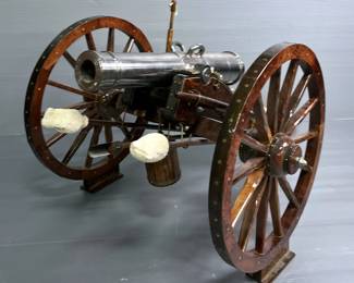 Fireable Black Powder Scale Model Civil War Howitzer, Marked 'J A B Co Westwood KS', No. 77, 37 Lb, Bore 1.61 In. And Dated 2010, Approx 22" Barrel, Approx 18" High x 42" Long x 23" Wide, Local Pickup Only
